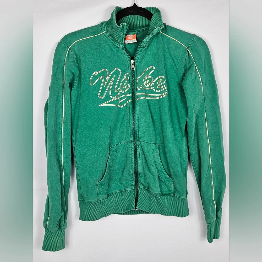 Vintage Green Nike Zip Up Sweatshirt Size M - Picture 1 of 3